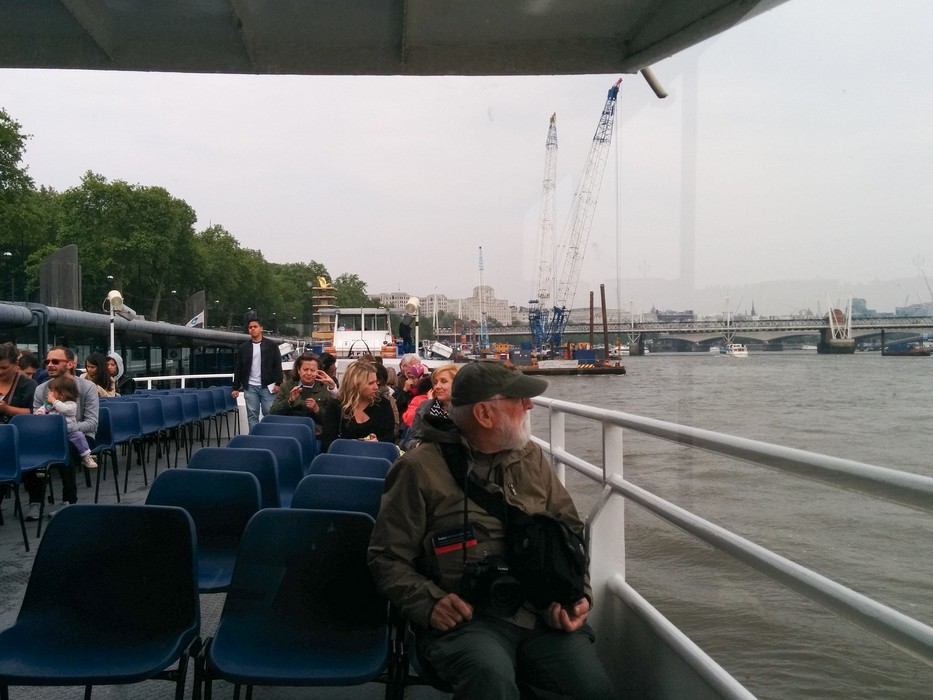 Egils on boat to Greenwich.<br />May 28, 2016 - London, UK.