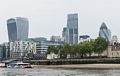 The Walkie-Takie, the Cheesegrater, and the Gherkin dominate the skyline.<br />May 28, 2016 - London, UK.