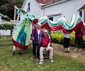 Deb and Ray surrounded by Nancy's dragon.<br />Deb and Ray's farewell party.<br />July 1, 2016 - At Leslie's in Newburyport, Massachusetts.