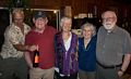 Greg, Ray, Deb, Joyce, and Egils.<br />Deb and Ray's farewell party.<br />July 1, 2016 - At Leslie's in Newburyport, Massachusetts.
