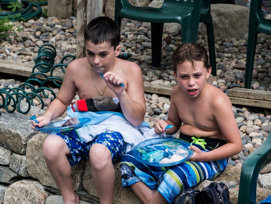 Friend and Matthew.<br />Matthew's 10th birthday celebration.<br />July 16, 2016 - At Carl and Holly's in Mendon, Massachusetts.