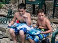 Friend and Matthew.<br />Matthew's 10th birthday celebration.<br />July 16, 2016 - At Carl and Holly's in Mendon, Massachusetts.