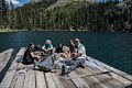 Miranda, Joyce, Matthew, Melody and Sati at lunch.<br />July 19, 2016 - Cliff Lake, Siskiyou County, California.