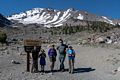 Miranda, Matthew, Melody, Sati, and Joyce at start of hike.<br />Short hike above Panther Meadow parking area.<br />July 20, 2016 - Mount Shasta, California.