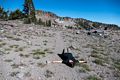 Miranda quitting the hike while Matthew explores the area.<br />Short hike above Panther Meadow parking area.<br />July 20, 2016 - Mount Shasta, California.