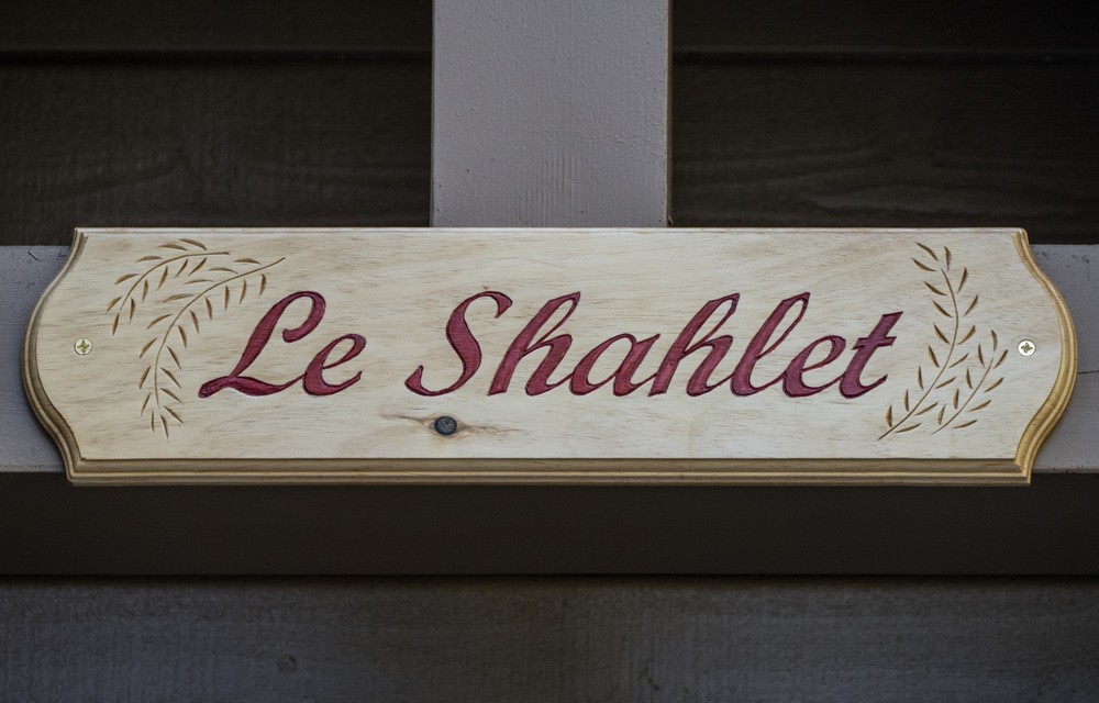 Sign make by Joyce.<br />July 21, 2016 - At Le Shahlet in McCloud, Callifornia.