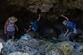 Melody, Matthew, and Joyce heading down to inspect the ice and snow still in the lava cave.<br />July 21, 2016 - Along Medicine Lake Road,  Siskiyou County, California.