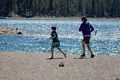 Matthew and Miranda jogging on the beach.<br />July 21, 2016 - At Medicine Lake, Siskiyou County, California.