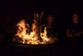 Joyce and Miranda enjoying the fire.<br />July 21, 2016 - At Le Shahlet, McCloud, California.
