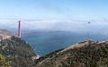 Overlooking the Golden Gate Bridge in fog.<br />July 24, 2016 - Marin Headlands, Marin County, California.