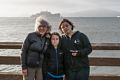 Joyce, Matthew, and Miranda with Alcatraz in the background.<br />At Pier 39.<br />July 24, 2016 - San Francisco, California.