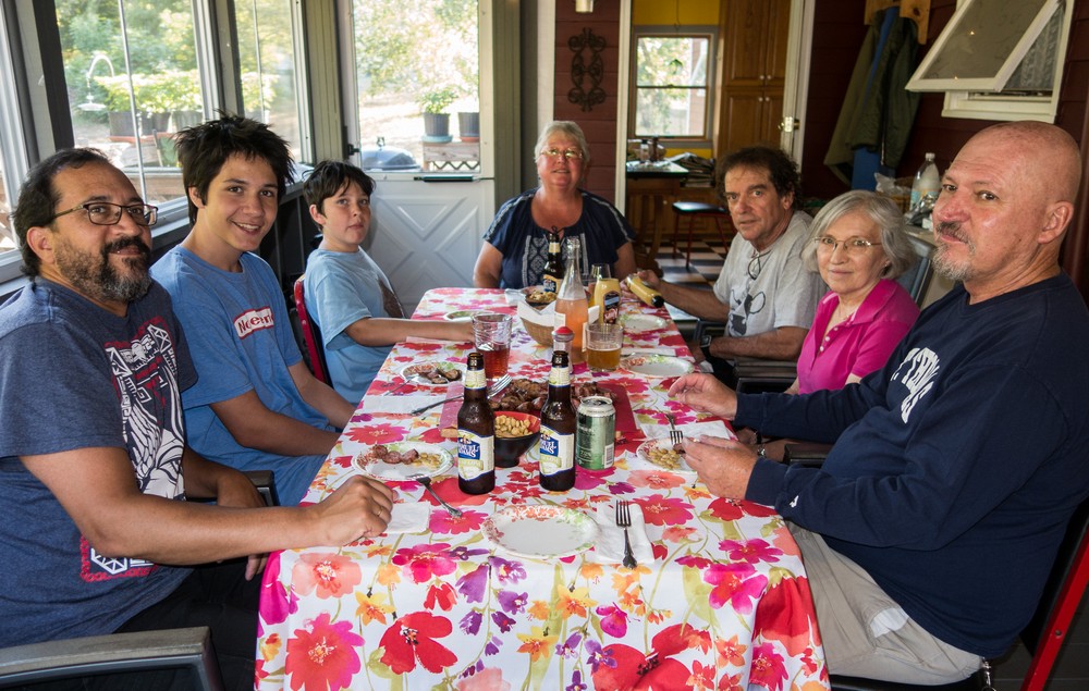 Eric, Gujn, Marks, Norma, Paul, Joyce, and Tom.<br />Aug. 8, 2016 - At Paul and Norma's in Tewksbury, Massachusetts.