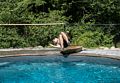Guðjón doing a flip.<br />Partial family get-together at the pool.<br />Aug. 11, 2016 - At Carl and Holly's in Mendon, Massachusetts.