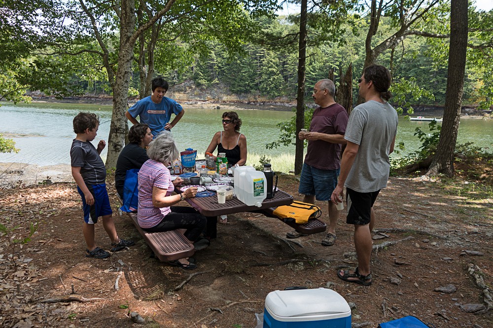 Matthew, Miranda, Gujn, Joyce, Holly, Carl, and Henry.<br />August 12, 2016 - Sawyer Park, Brunswick, Maine.
