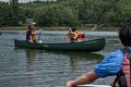 Eric and Marks with Joyce and Miranda behind them (Gujn in the foreground is my partner).<br />August 12, 2016 - On the New Meadows River between Brunwick and West Bath, Maine.