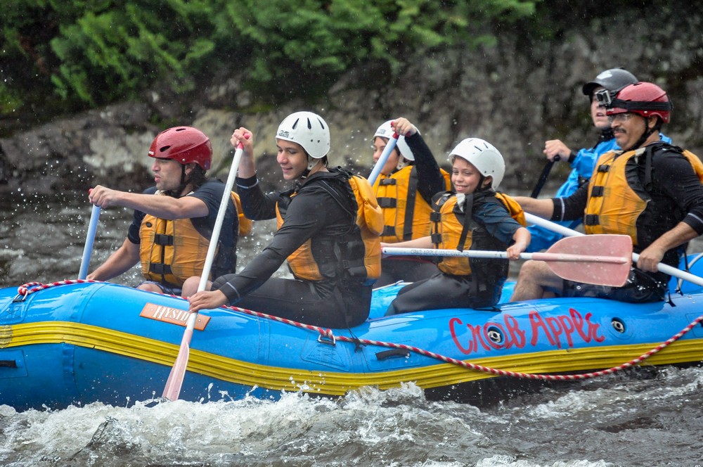 Henry, Gujn, Miranda, Matthew, Conor, and Carl.<br />Crab Apple white water rafting trip with Conor.<br />Aug. 13, 2016 - On the Dead River above The Forks, Maine