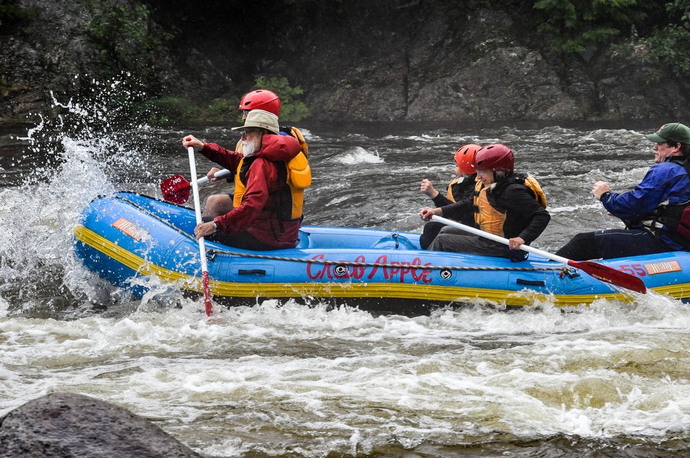 Egils, Eric, Marks, Joyce, and Rob.<br />Crab Apple white water rafting trip with Rob.<br />Aug. 13, 2016 - On the Dead River above The Forks, Maine