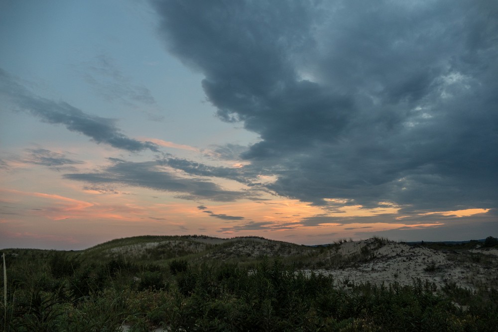 Dunes and sky at sunset.<br />Aug. 25, 2016 - Parker River National Wildlife Refuge, Plum Island, Massachusetts.
