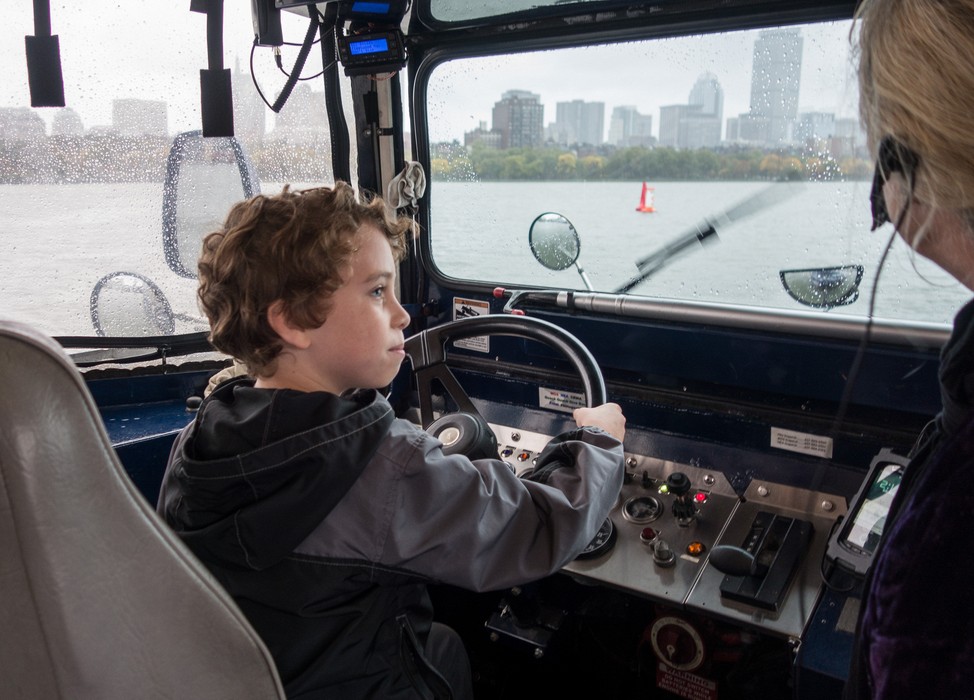Matthew behing the wheel of our Duck Tour vehicle.<br />Trip to meet up with Carl and the grandkids.<br />Oct. 9, 2016 - Boston, Massachusetts.