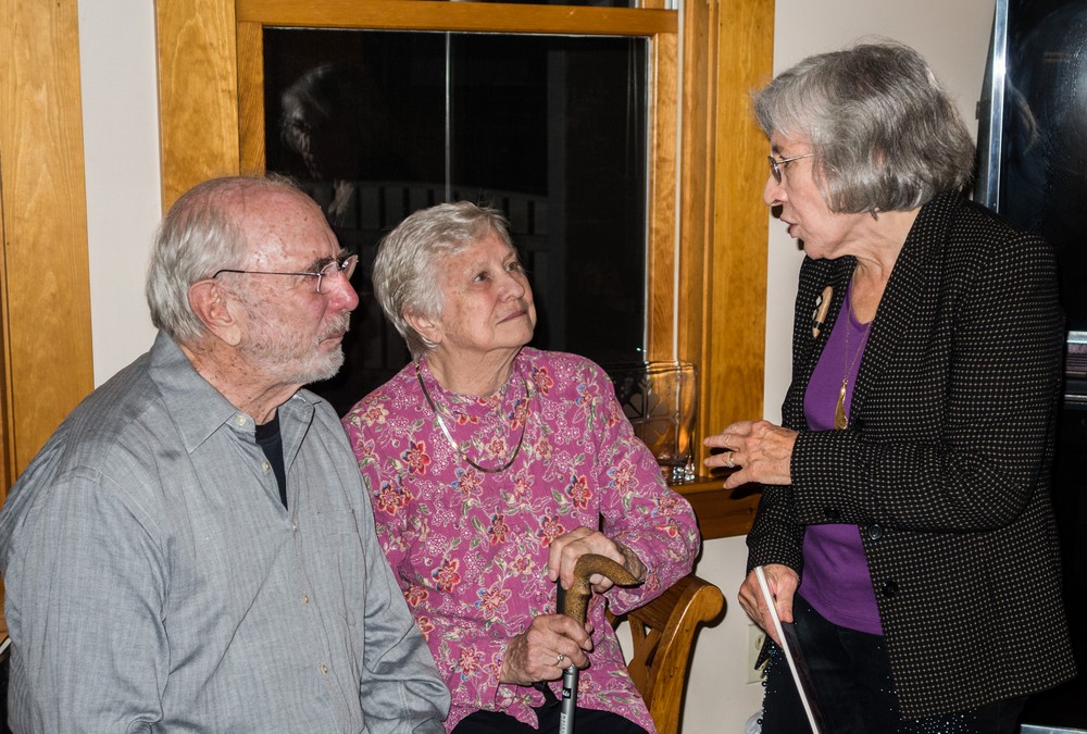 Ed and Barbara Emberly and Joyce.<br />Author/Illustrator party.<br />Oct. 16, 2016 - At home in Merrimac, Massachusetts.