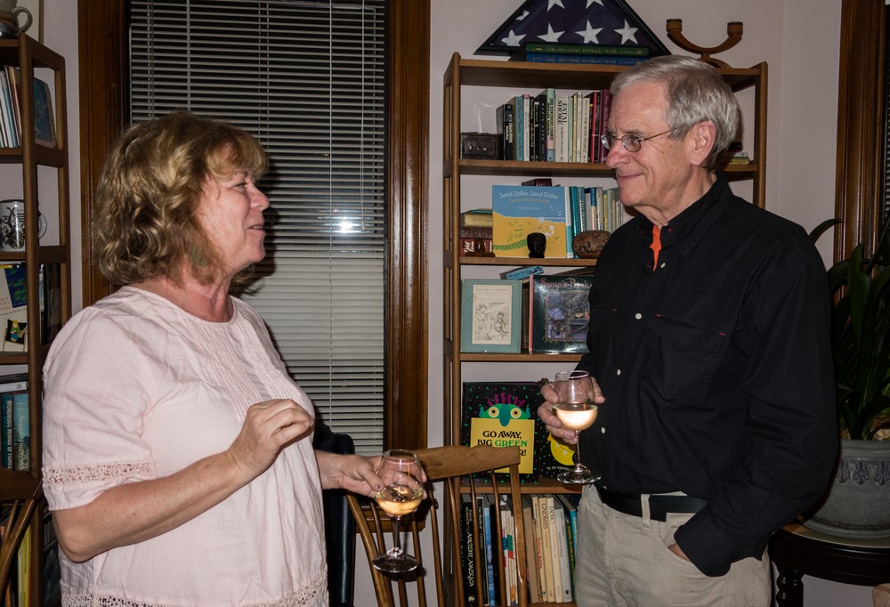 Rebecca and Lance.<br />Author/Illustrator party.<br />Oct. 16, 2016 - At home in Merrimac, Massachusetts.