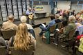 George Attison playing on a guitar built by Oscar.<br />Oct. 23, 2016 - Public Library, Hingham, Massachusetts.