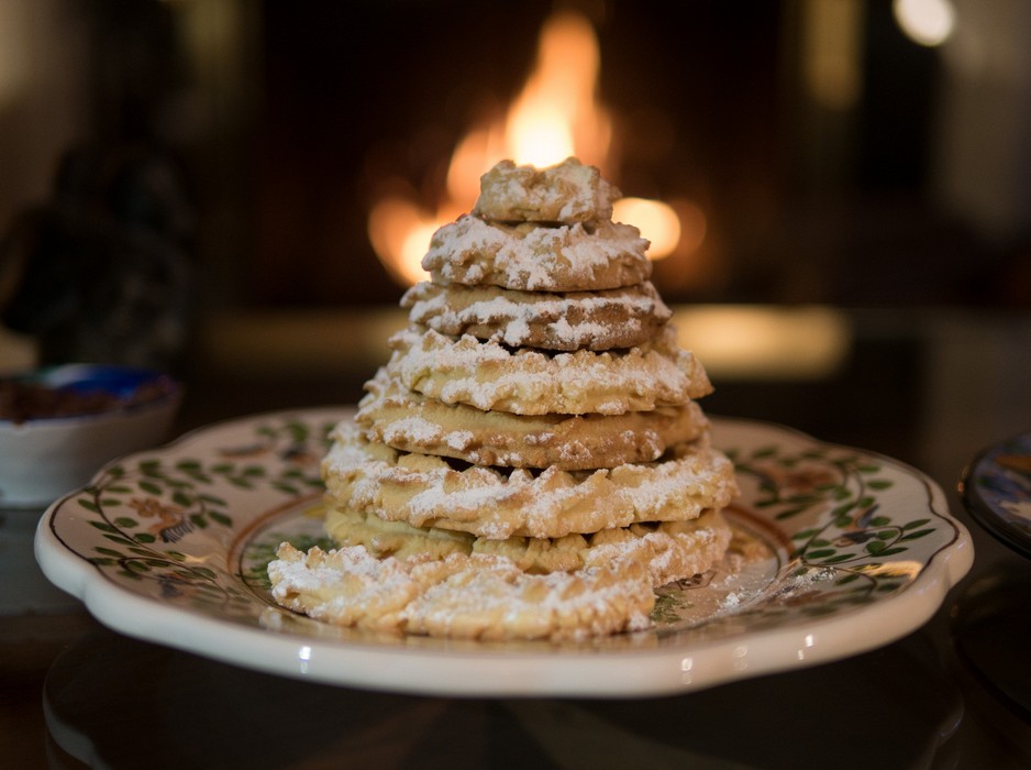 A Christmas cookie tree or a volcano cookie?<br />Dec. 30, 2016 - At Ronnie and Baiba's in Baltimore, Maryland.
