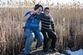 Miranda and Matthew on the Marsh Loop boardwalk at Hellcat Swamp.<br />Feb. 23, 2017 -  Parker River National Wildlife Refuge, Plum Island, Massachusetts.