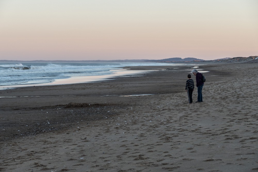 Matthew and Joyce on beach just south off parking lot #3.<br />Feb. 23, 2017 -  Parker River National Wildlife Refuge, Plum Island, Massachusetts.