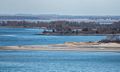 Sandy Point in foreground and Ipswich Bluff just above it.<br />Feb. 24, 2017 - Crane Estate on Castle Hill, Iswich, Massachusetts.