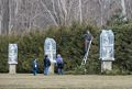 Matthew, Miranda, and Joyce talking to a groundkeeper.<br />Feb. 24, 2017 - Crane Estate on Castle Hill, Iswich, Massachusetts.