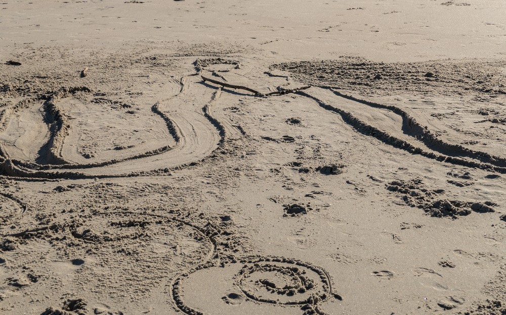 Miranda's art in the sand.<br />Feb. 24, 2017 - Crane Beach, Ipswich, Massachusetts.