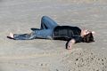 Miranda tired out from so much art.<br />Feb. 24, 2017 - Crane Beach, Ipswich, Massachusetts.