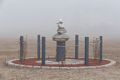Sculptural object in the fog at Wallis Sands State Beach.<br />Feb. 25, 2017 - Along Ocean Boulevard, Rye, New Hampshire.