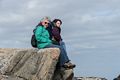 Joyce, Matthew, and Miranda on the rocks.<br />Feb. 25, 2017 - Along Ocean Boulevard, Rye, New Hampshire.