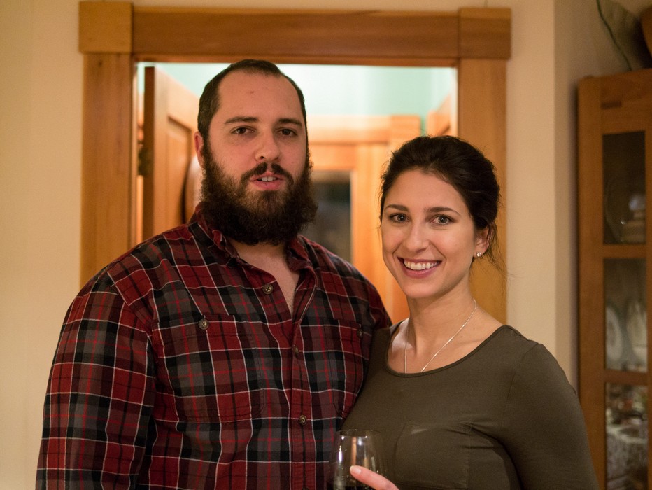TJ and Alix.<br />Dinner for Tom and sons.<br />March 2, 2017 - At home in Merrimac, Massachusetts.