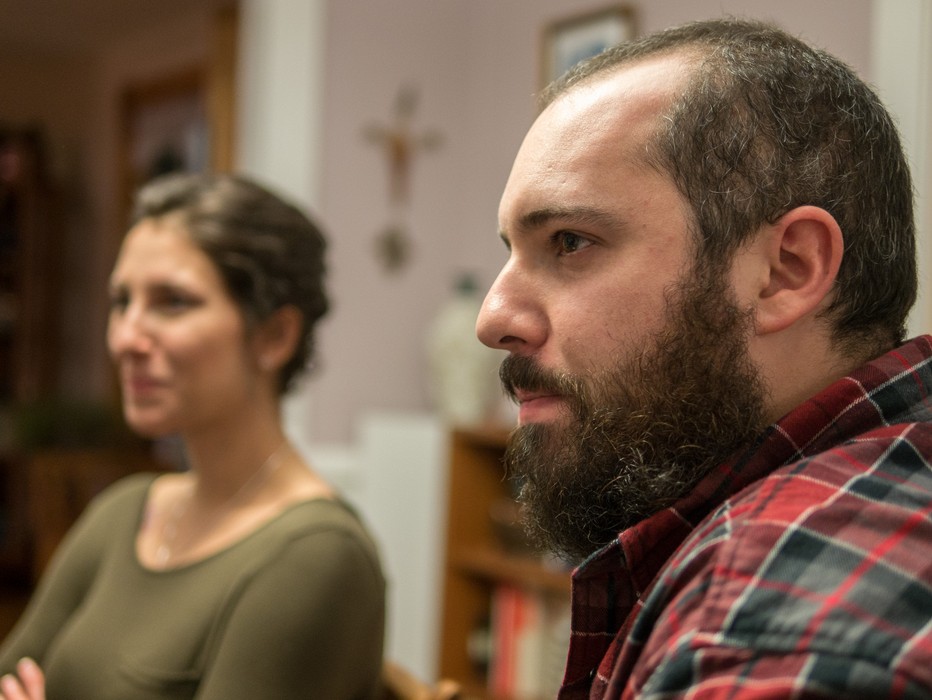 Alix and TJ.<br />Dinner for Tom and sons.<br />March 2, 2017 - At home in Merrimac, Massachusetts.