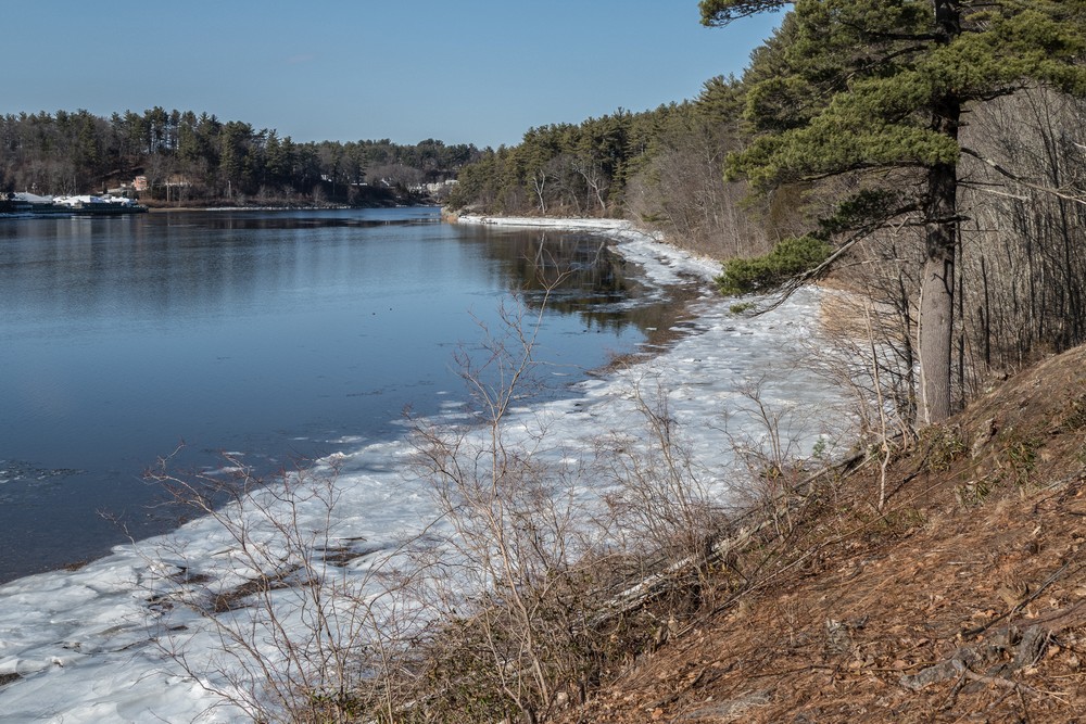 Ice along the Merrimack River.<br />March 6, 2017 - Maudslay State Park, Newburyport, Massachusetts.