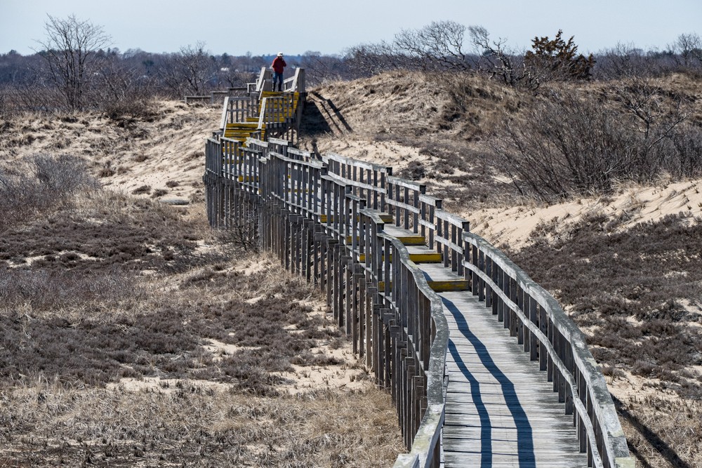 Boardwalk to parking lot #2.<br />March 30, 2017 - Parker River National Wildlife Refuge, Plum Island, Massachusetts.