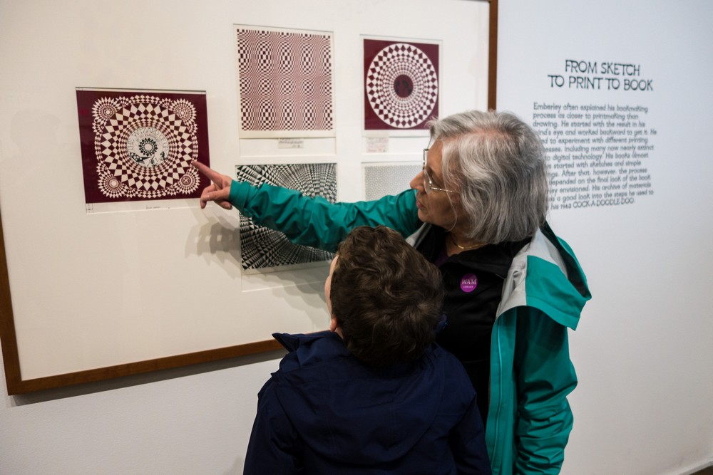 Matthew and Joyce.<br /> At the Ed Emberley exhibit at the Worcester Art Museum.<br />April 8, 2017 - Worcester, Massachusetts.