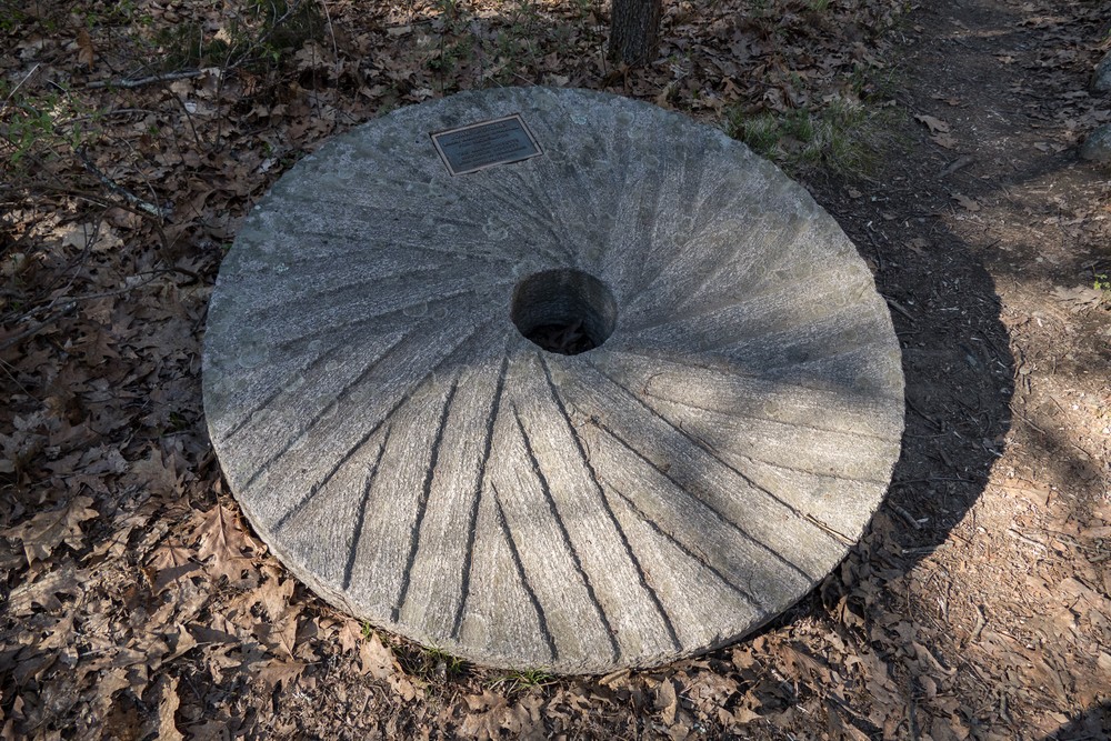 A mill stone.<br />April 23, 2017 - Mass Audubon Broadmoor Wildlife Sanctuary, Natick, Massachusetts.