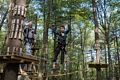 Matthew on a rope traverse with Carl watching.<br />May 21, 2017 - Tree Top Adventures in Canton, Massachusetts.