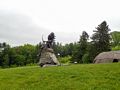 Sculpture in front of the Native American Museum.<br />Miranda, Matthew, Joyce and I met Carl here for a walk in the woods and lunch.<br />May 29, 2017 - Fruitlands Museum, Harvard, Massachusetts.