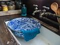 Shapiro House kitchen sink.<br />June 26, 2016 - Strawbery Banke, Portsmouth, New Hampshire.