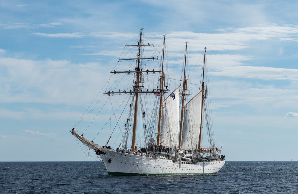 Esmeralda, Valparaso, Chile.<br />Boston Tall Ships 2017 departure.<br />June 22, 2017 - Off Gloucester, Massachusett.