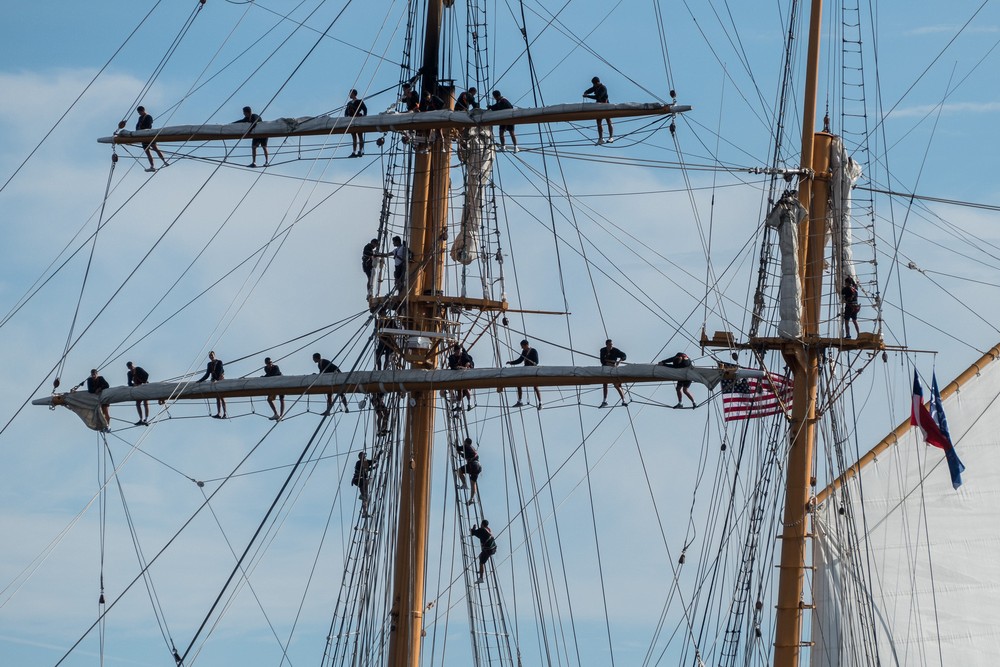 Esmeralda, Valparaso, Chile.<br />Boston Tall Ships 2017 departure.<br />June 22, 2017 - Off Gloucester, Massachusett.