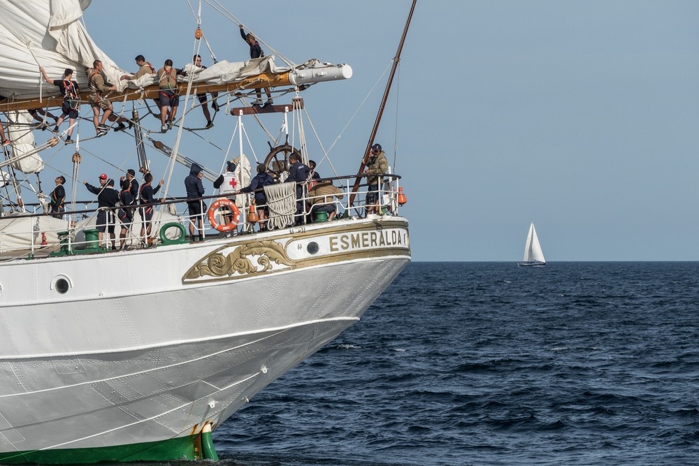 Esmeralda, Valparaso, Chile.<br />Boston Tall Ships 2017 departure.<br />June 22, 2017 - Off Gloucester, Massachusett.