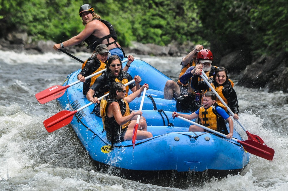 Brandon, Joyce, Henry, Holly, Carl, Egils Matthew, and Miranda.<br />CrabApple white water rafting on the Kennebeck.<br />July 9, 2017 - The Forks, Maine.