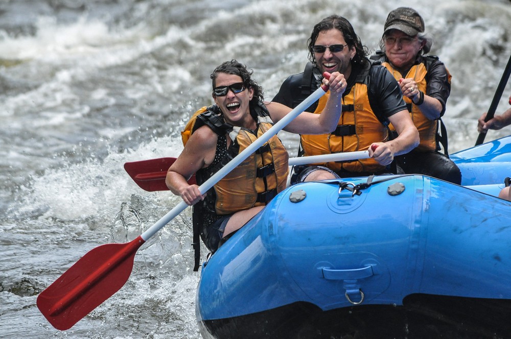 Holly, Henry, and Joyce.<br />CrabApple white water rafting on the Kennebeck.<br />July 9, 2017 - The Forks, Maine.