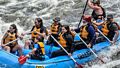 Holly, Matthew, Henry, Joyce, Miranda, Egils, Brandon, and Carl.<br />CrabApple white water rafting on the Kennebeck.<br />July 9, 2017 - The Forks, Maine.
